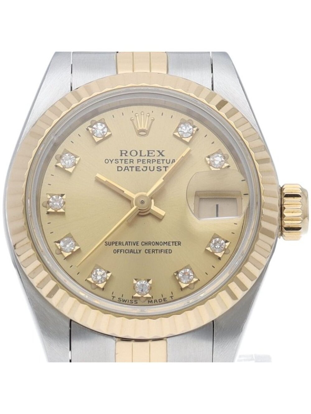 Rolex Datejust Watch 18k Yellow Gold SS Champagne Color OH Polished